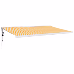 TendaSole Retrattile Gialla e Bianca 5x3 m Tessuto e Alluminiocod mxl 93619 - Vista aggiuntiva 2