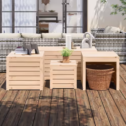 Questo set di cassette da giardino in legno vi offre un ampio spazio per riporre i vostri attrezzi e strumenti. Legno massell ...