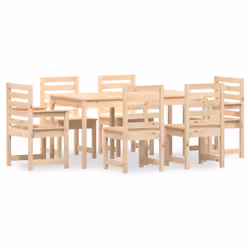 Set da Pranzo da Giardino 7 pz in Legno Massello di Pinocod mxl 76257 - Vista aggiuntiva 2