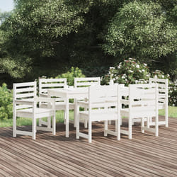 vidaXL Set da Pranzo per Giardino 7pz Bianco in Legno Massello di Pino