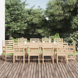 vidaXL Set da Pranzo da Giardino 11 pz in Legno Massello di Pino