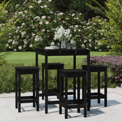 Vidaxl - Set Bar da Giardino 5 pz Nero in Legno Massello di Pino 4221