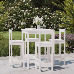 Set Bar da Giardino 5 pz Bianco in Legno Massello di Pinocod mxl 118223