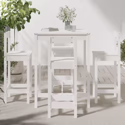 Set Bar da Giardino 5 pz Bianco in Legno Massello di Pinocod mxl 118223