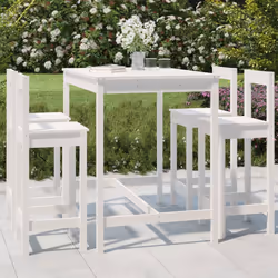 Set Bar da Giardino 5 pz Bianco in Legno Massello di Pinocod mxl 70259