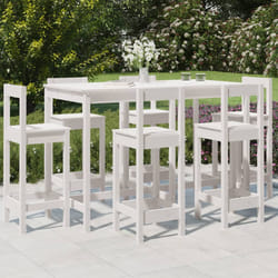 vidaXL Set Bar da Giardino 7 pz Bianco in Legno Massello di Pino