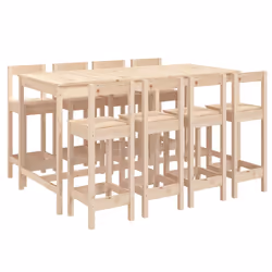 Set Bar da Giardino 9 pz in Legno Massello di Pinocod mxl 70261 - Vista aggiuntiva 2