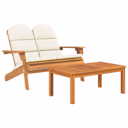 Set Salotto da Giardino Adirondack 2pz Legno Massello di Acaciacod mxl 71597 - Vista aggiuntiva 2
