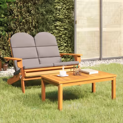 Godetevi il vostro tempo libero con questo set salotto da giardino in legno in stile Adirondack. Legno massello di acacia: Qu ...
