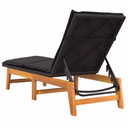 VidaXL 319723 sedia da esterno Salone Seduta imbottita Legno di acacia, Rattan sintetico, Acciaio Nero, Marrone - Vista aggiuntiva 7