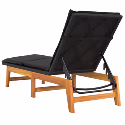 VidaXL 319725 sedia da esterno Salone Seduta imbottita Legno di acacia, Rattan sintetico, Acciaio Nero, Marrone - Vista aggiuntiva 7