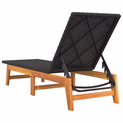VidaXL 319726 sedia da esterno Salone Seduta imbottita Legno di acacia, Rattan sintetico, Acciaio Nero, Marrone - Vista aggiuntiva 7