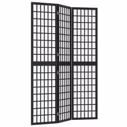 vidaXL Divisorio Pieghevole 3 Pannelli Stile Giapponese 120x170cm Nero - Vista aggiuntiva 2