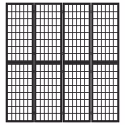 vidaXL Divisorio Pieghevole 4 Pannelli Stile Giapponese 160x170cm Nero - Vista aggiuntiva 3