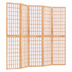vidaXL Divisorio Pieghevole 5 Pannelli Stile Giapponese 200x170 cm - Vista aggiuntiva 2
