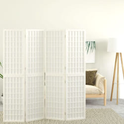Divisorio Pieghevole 4 Pannelli Stile Giapponese 160x170 Bianco Vidaxl 75423