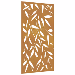 Decorazione Muro Giardino 105x55 cm Foglie Bambù Acciaio Cortencod mxl 106671 - Vista aggiuntiva 2