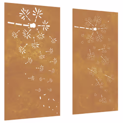 Decorazioni Muro da Giardino 2pz 105x55 cm Fiore Acciaio Cortencod mxl 106676 - Vista aggiuntiva 2