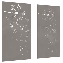 Decorazioni Muro da Giardino 2pz 105x55 cm Fiore Acciaio Cortencod mxl 106676 - Vista aggiuntiva 3