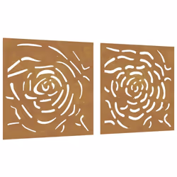 Decorazioni Muro Giardino 2 pz 55x55 cm Rosa in Acciaio Cortencod mxl 82789 - Vista aggiuntiva 2