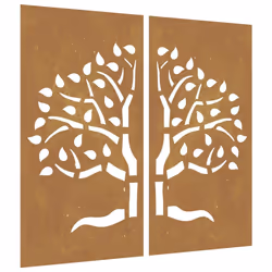 Decorazioni Muro Giardino 2 pz 105x55 cm Albero Acciaio Cortencod mxl 106720 - Vista aggiuntiva 2