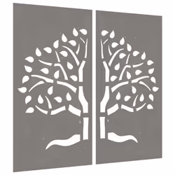 Decorazioni Muro Giardino 2 pz 105x55 cm Albero Acciaio Cortencod mxl 106720 - Vista aggiuntiva 3