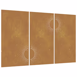 Decorazioni Muro da Giardino 3 pz 105x55 cm Sole Acciaio Cortencod mxl 106718 - Vista aggiuntiva 2