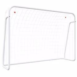 Porta da Calcio con Rete Bianca 214x75x152cm Acciaio Poliestere cod mxl 117618 - Vista aggiuntiva 2