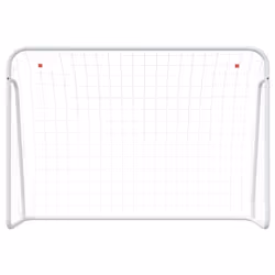 Porta da Calcio con Rete Bianca 214x75x152cm Acciaio Poliestere cod mxl 117618 - Vista aggiuntiva 3