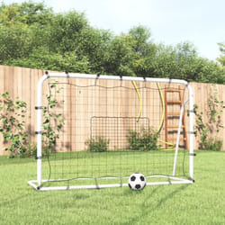 Porta Calcio con Rete Bianca e Nera 184x61x123 cm Acciaio e pe Vidaxl 11645