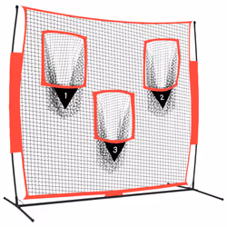 Rete Baseball Portatile Nera e Rossa 183x105x183 cm Poliesterecod mxl 73377 - Vista aggiuntiva 2