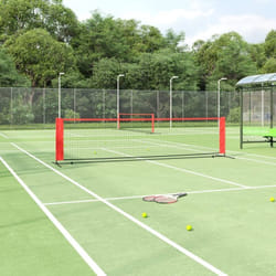 Vidaxl - Rete da Tennis Nera e Rossa 400x100x87 cm in Poliestere 29734