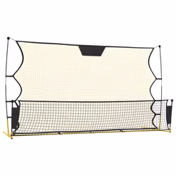 Rete Rimbalzante da Calcio Nera Gialla 183x85x120cm Poliesterecod mxl 121062 - Vista aggiuntiva 2