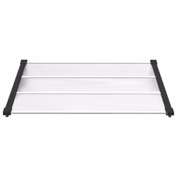 vidaXL Tettoia per Porta Nero e Trasparente 122x90 cm in Policarbonato - Vista aggiuntiva 3