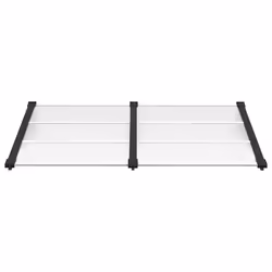 vidaXL Tettoia per Porta Nero e Trasparente 152,5x90 cm Policarbonato - Vista aggiuntiva 3