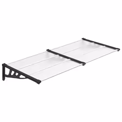vidaXL Tettoia per Porta Nero e Trasparente 199x90 cm in Policarbonato - Vista aggiuntiva 2