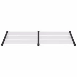 vidaXL Tettoia per Porta Nero e Trasparente 199x90 cm in Policarbonato - Vista aggiuntiva 3