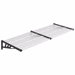 Tettoia per Porta Nero e Trasparente 239x90 cm in Policarbonatocod mxl 103099 - Vista aggiuntiva 2