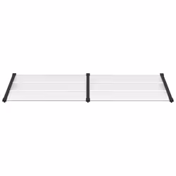 Tettoia per Porta Nero e Trasparente 239x90 cm in Policarbonatocod mxl 103099 - Vista aggiuntiva 3