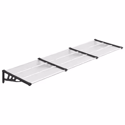 Tettoia per Porta Nero e Trasparente 297,5x90 cm Policarbonatocod mxl 79705 - Vista aggiuntiva 2