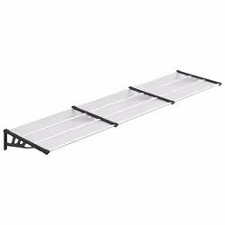 Tettoia per Porta Nero e Trasparente 358,5x90 cm Policarbonatocod mxl 128260 - Vista aggiuntiva 2