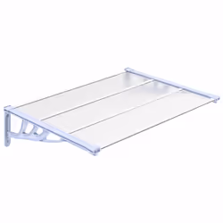 Tettoia per Porta Grigio e Trasparente 122x90 cm Policarbonatocod mxl 103284 - Vista aggiuntiva 2