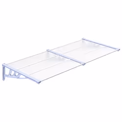 Tettoia per Porta Grigio e Trasparente 199x90 cm Policarbonatocod mxl 97461 - Vista aggiuntiva 2