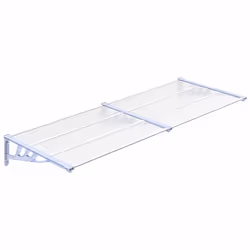 Tettoia per Porta Grigio e Trasparente 239x90 cm Policarbonatocod mxl 73434 - Vista aggiuntiva 2