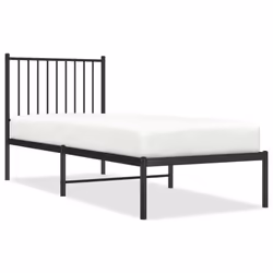 Giroletto con Testiera in Metallo Nero 75x190 cmcod mxl 81792 - Vista aggiuntiva 2