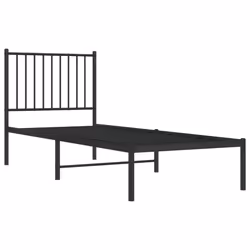 Giroletto con Testiera in Metallo Nero 75x190 cmcod mxl 81792 - Vista aggiuntiva 3