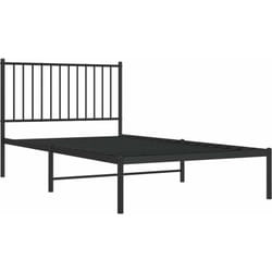 Giroletto con Testiera in Metallo Nero 100x190 cm Vidaxl