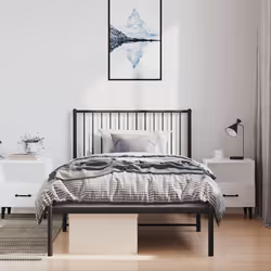 Giroletto con Testiera Metallo Nero 100x200 cmcod mxl 129682 - Vista aggiuntiva 3
