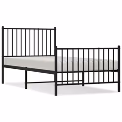 Giroletto con Testiera e Pediera Metallo Nero 90x190 cmcod mxl 105706 - Vista aggiuntiva 2