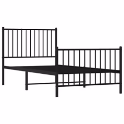 Giroletto con Testiera e Pediera Metallo Nero 90x190 cmcod mxl 105706 - Vista aggiuntiva 3